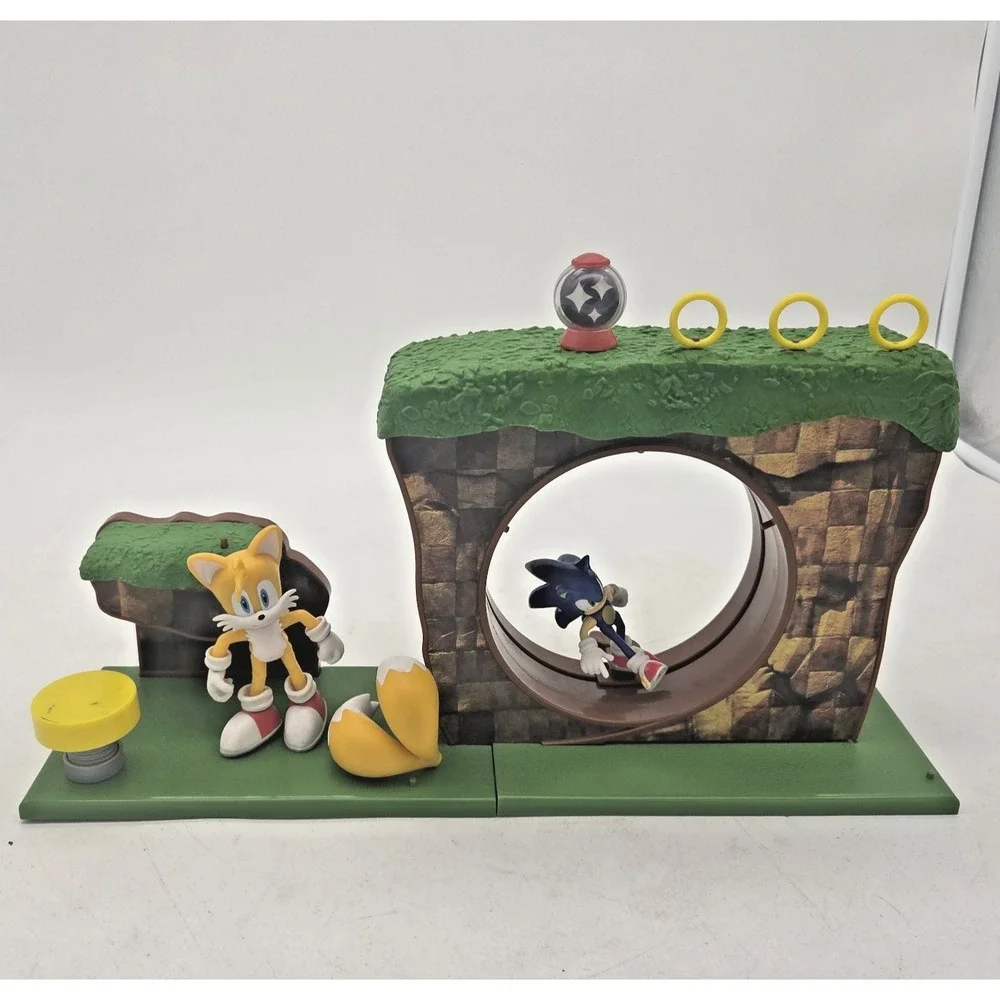 JAKKS Pacific Sonic The Hedgehog Green Hill Zone Playset Sega W/ Extra Tails